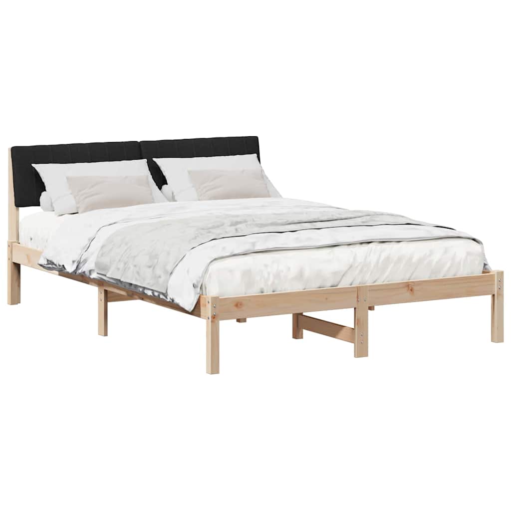 Sengestel Brun og sort 135 x 190 cm Massivt fyrretræ