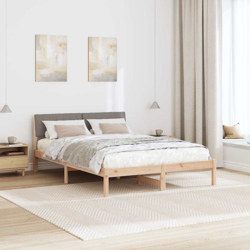 Sengestel Brun og taupe 135 x 190 cm Massivt fyrretræ