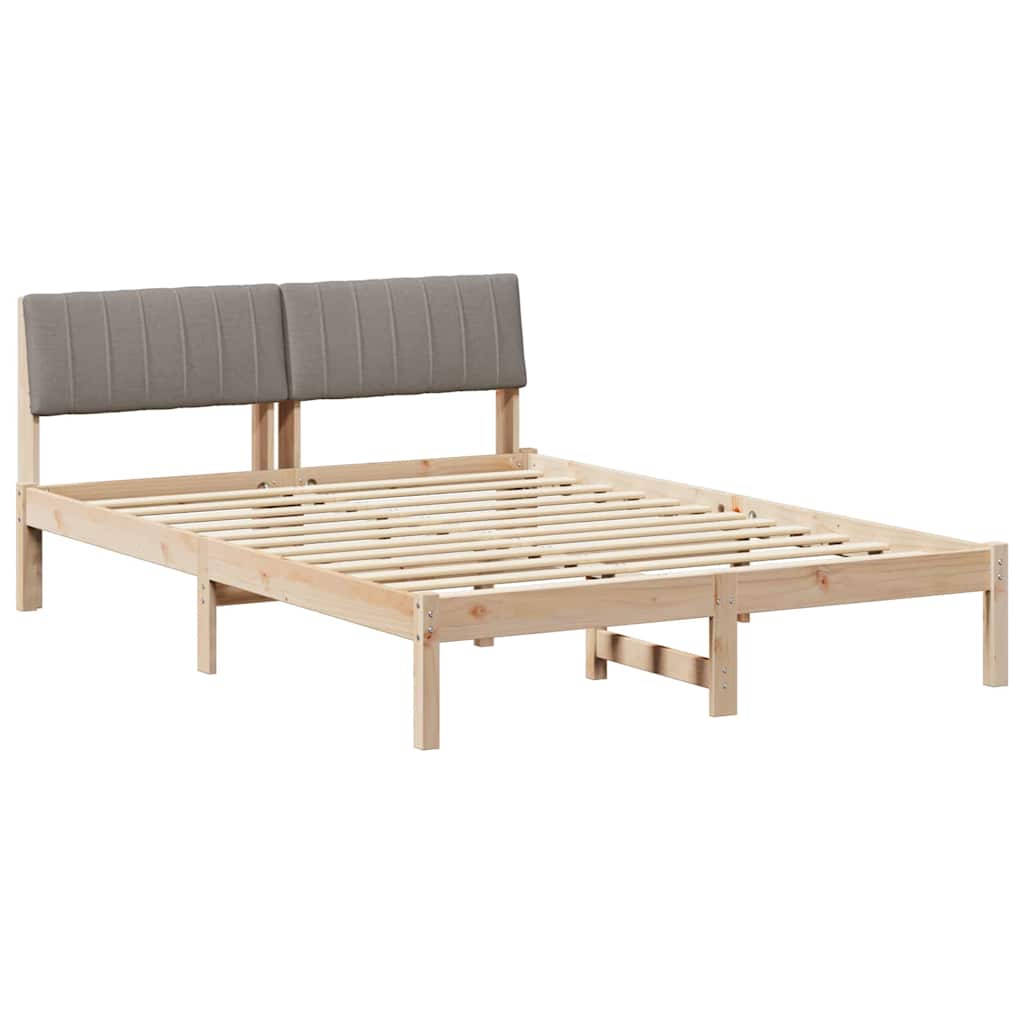 Sengestel Brun og taupe 135 x 190 cm Massivt fyrretræ