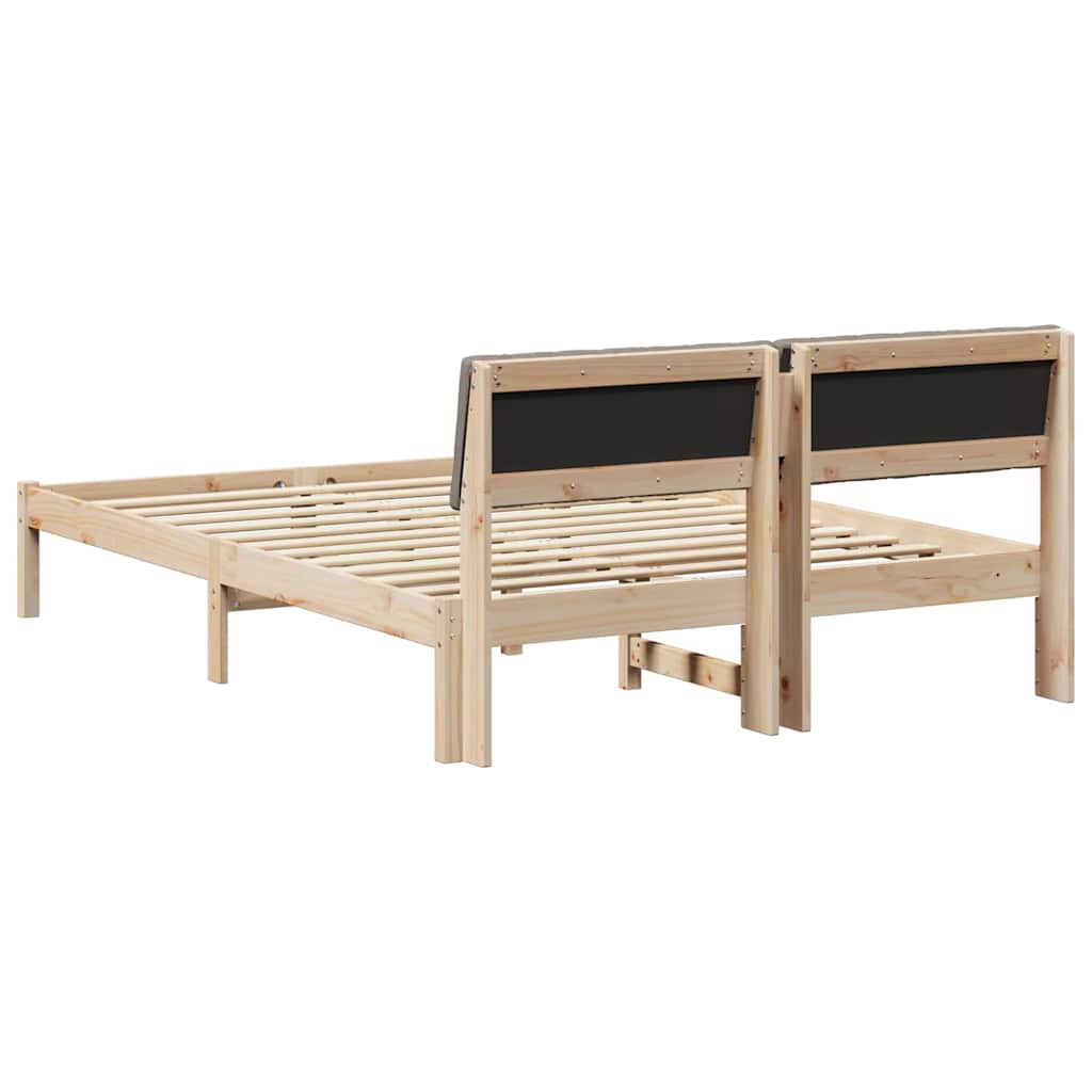 Sengestel Brun og taupe 135 x 190 cm Massivt fyrretræ