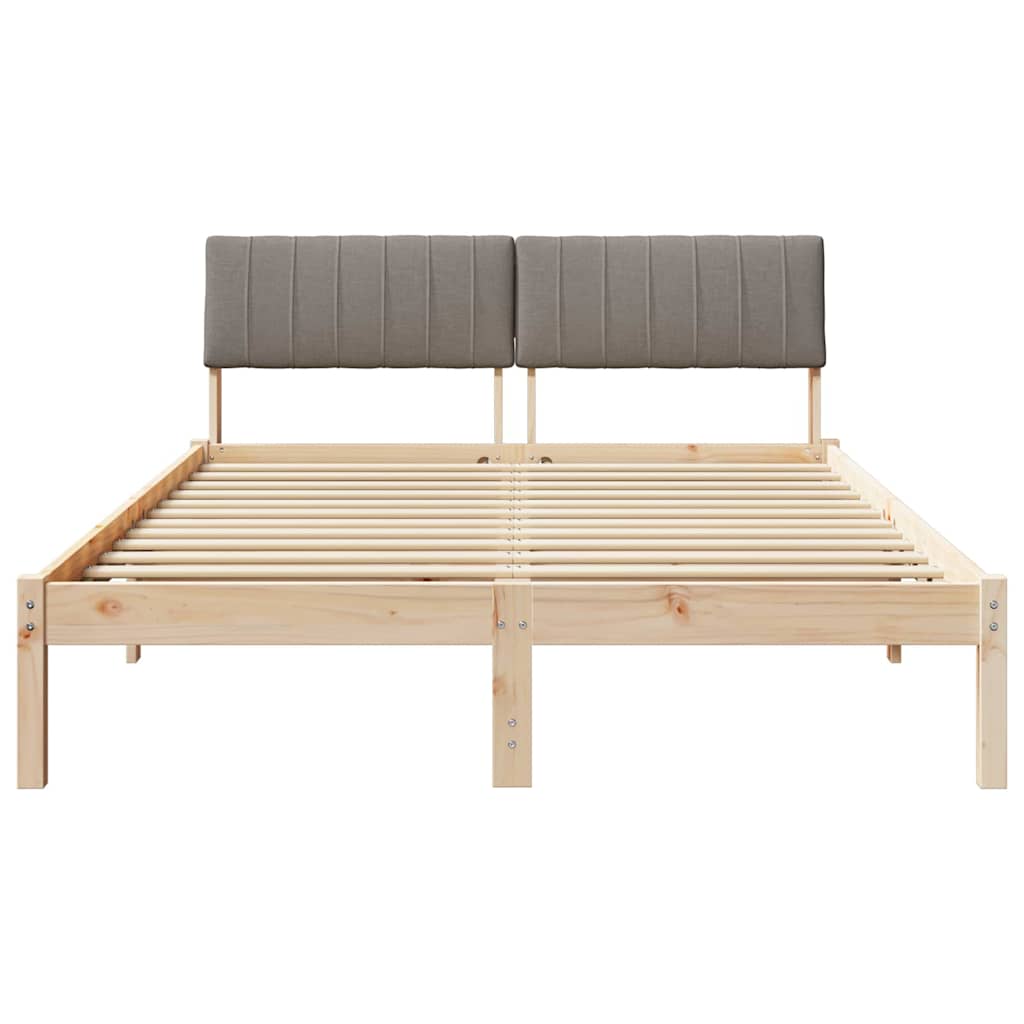 Sengestel Brun og taupe 135 x 190 cm Massivt fyrretræ