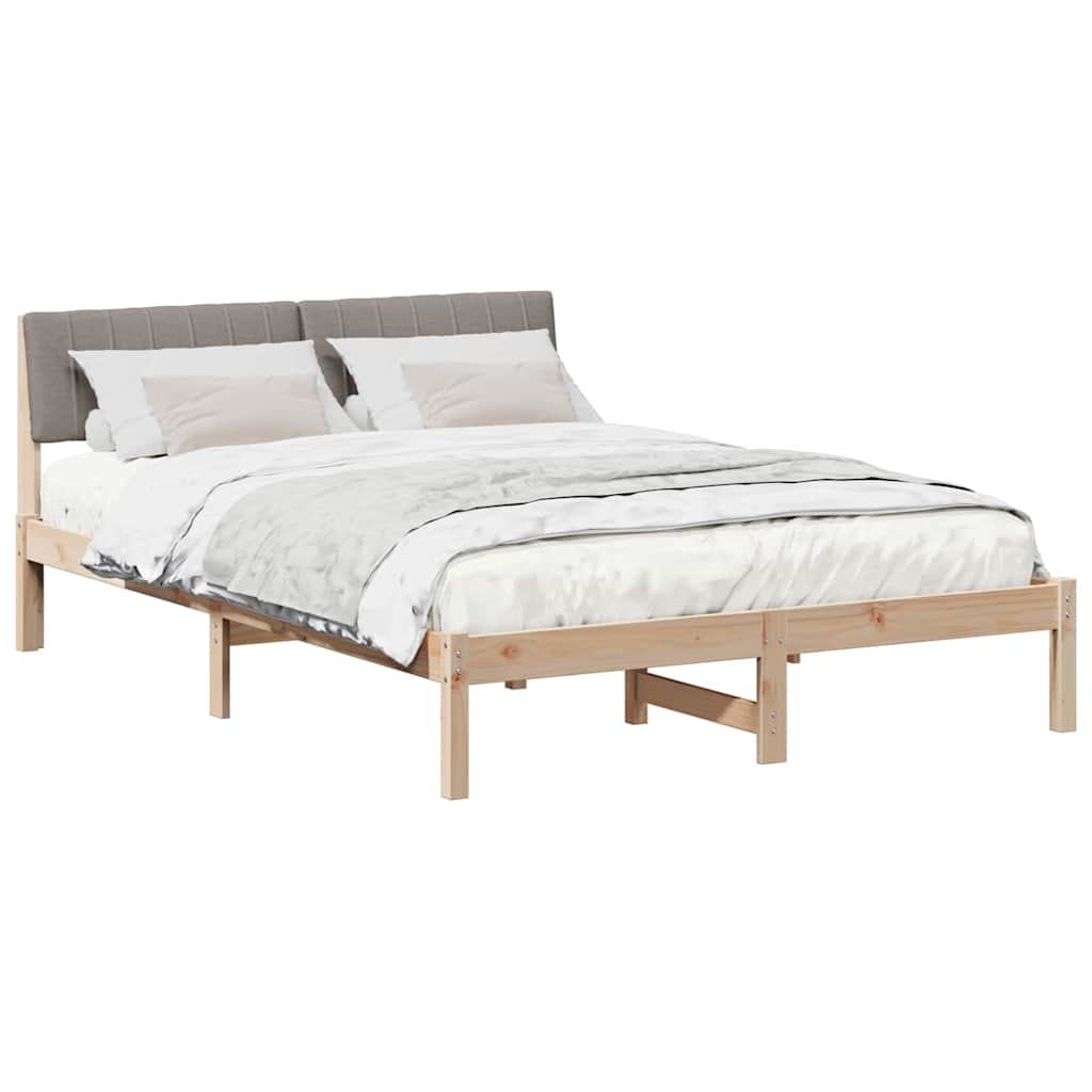 Sengestel Brun og taupe 135 x 190 cm Massivt fyrretræ
