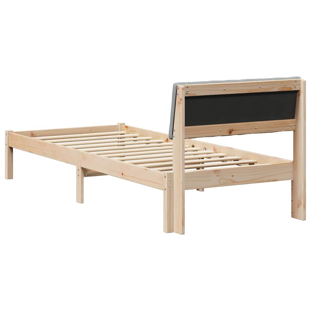 Sengestel Brun og lys grå 75 x 190 cm Massivt fyrretræ