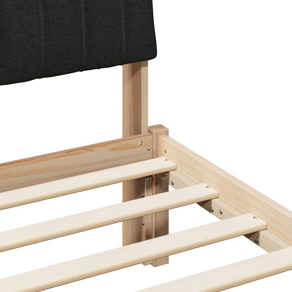 Sengestel Brun og sort 75 x 190 cm Massivt fyrretræ