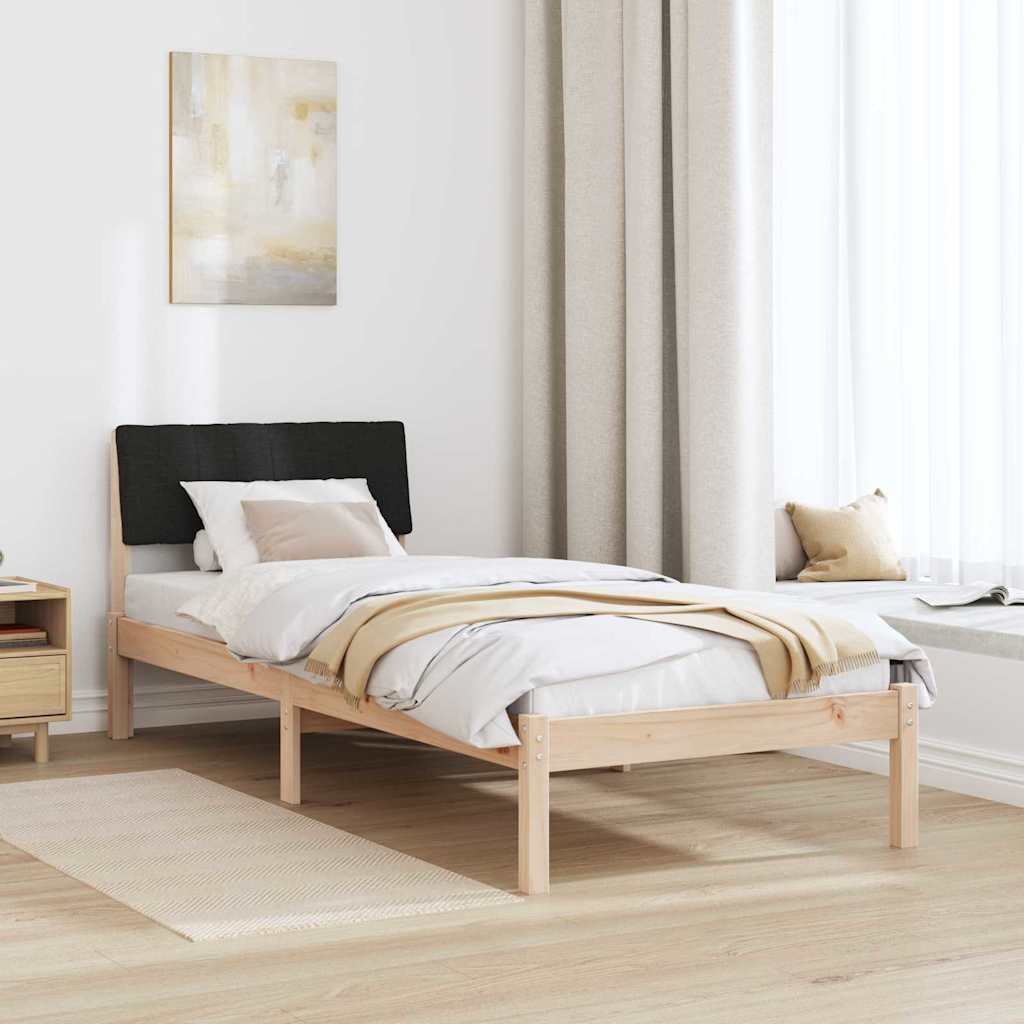 Sengestel Brun og sort 75 x 190 cm Massivt fyrretræ