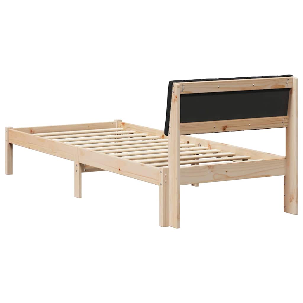 Sengestel Brun og sort 75 x 190 cm Massivt fyrretræ