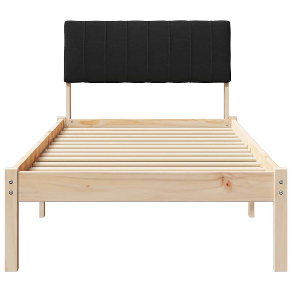 Sengestel Brun og sort 75 x 190 cm Massivt fyrretræ