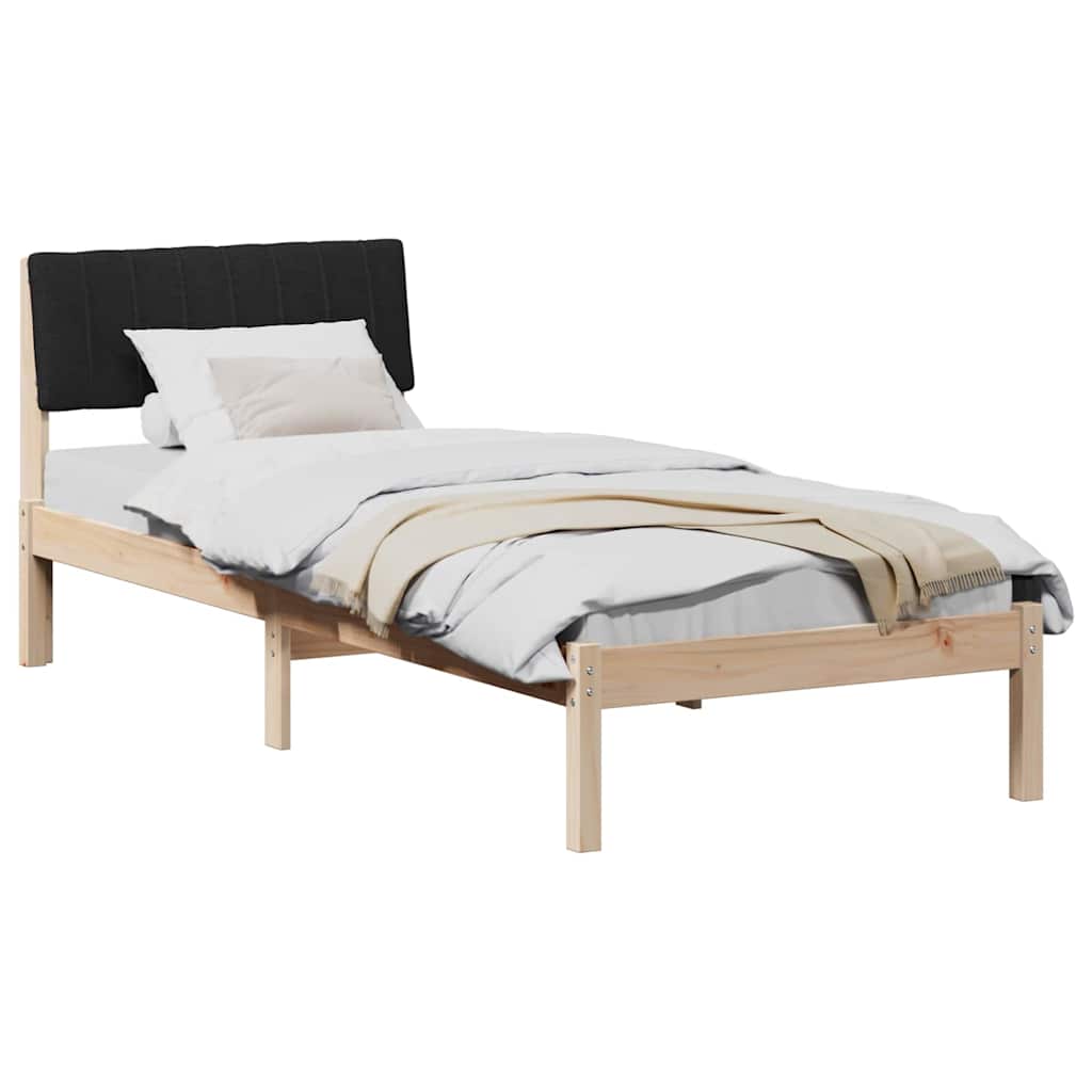 Sengestel Brun og sort 75 x 190 cm Massivt fyrretræ