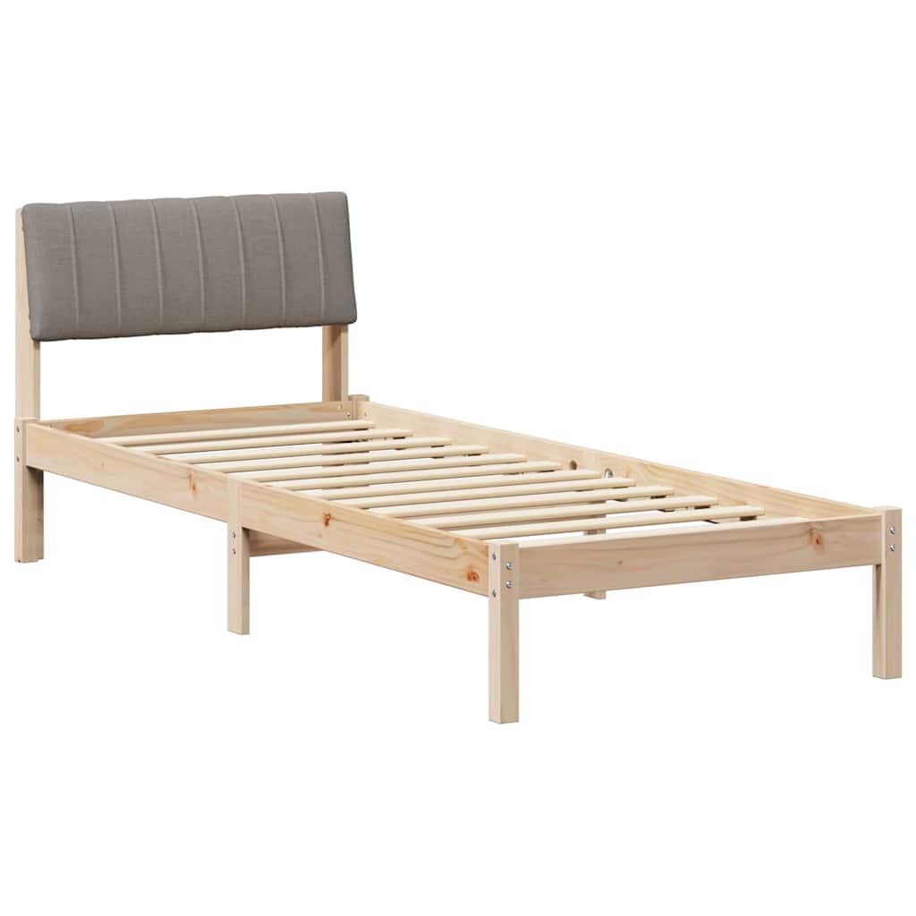 Sengestel Brun og taupe 75 x 190 cm Massivt fyrretræ