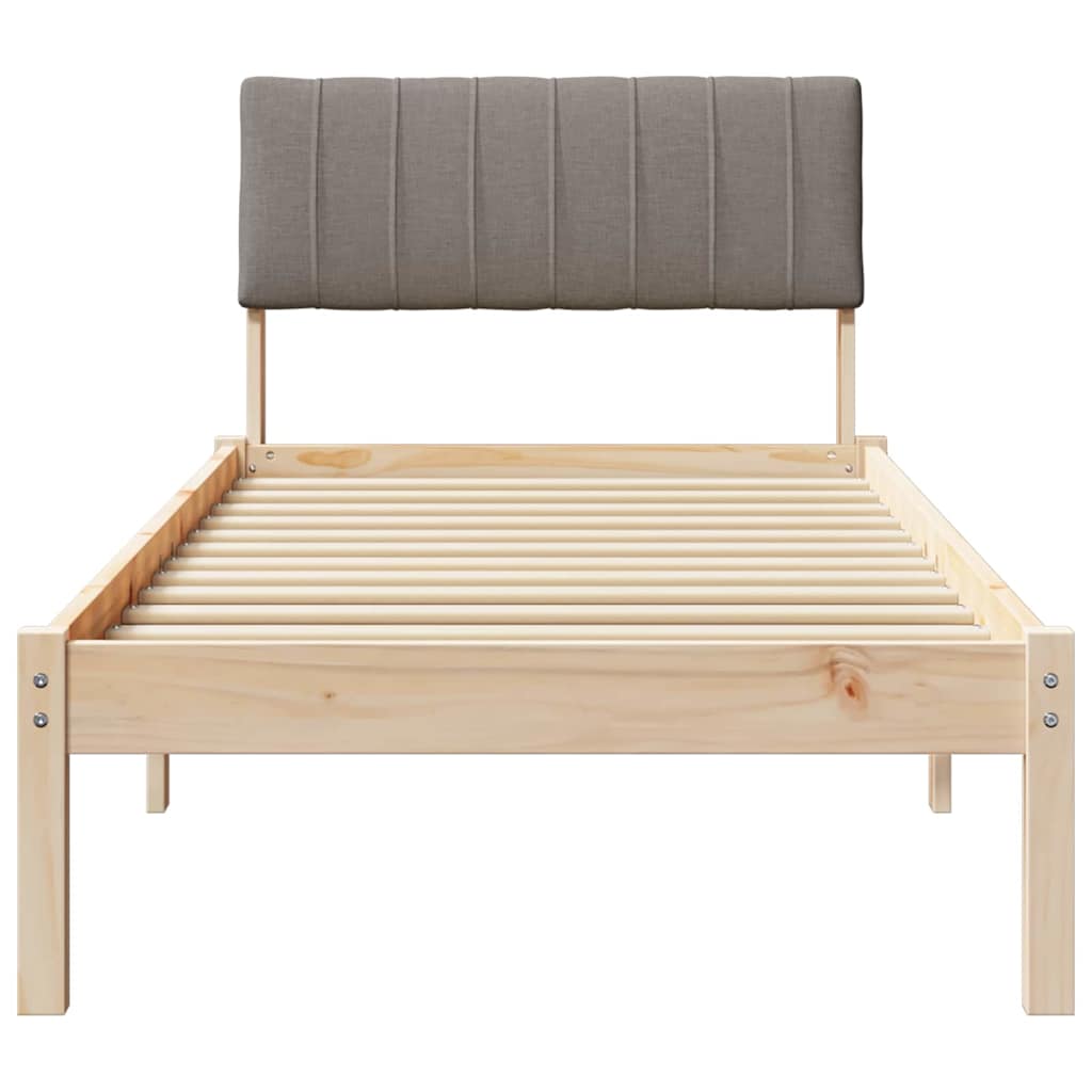 Sengestel Brun og taupe 75 x 190 cm Massivt fyrretræ