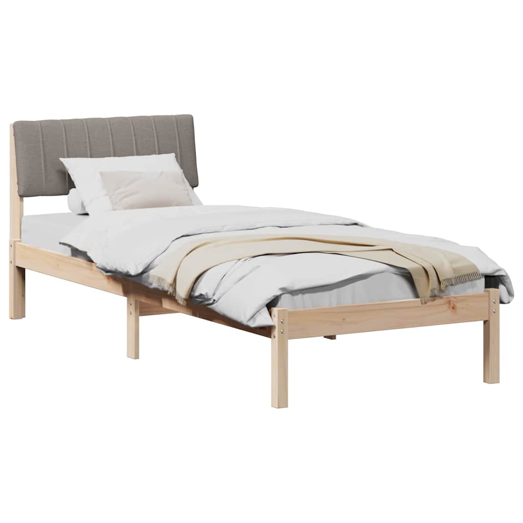 Sengestel Brun og taupe 75 x 190 cm Massivt fyrretræ
