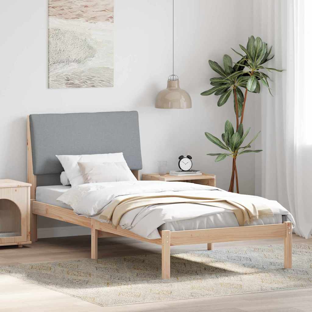 Sengestel Brun og lys grå 100 x 200 cm Massivt fyrretræ