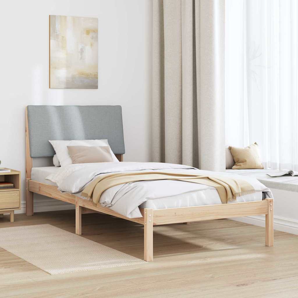 Sengestel Brun og lys grå 100 x 200 cm Massivt fyrretræ