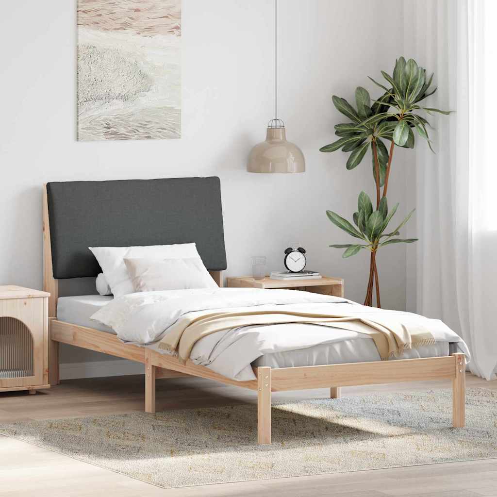 Sengestel brun og mørkegrå 100 x 200 cm Massivt fyrretræ