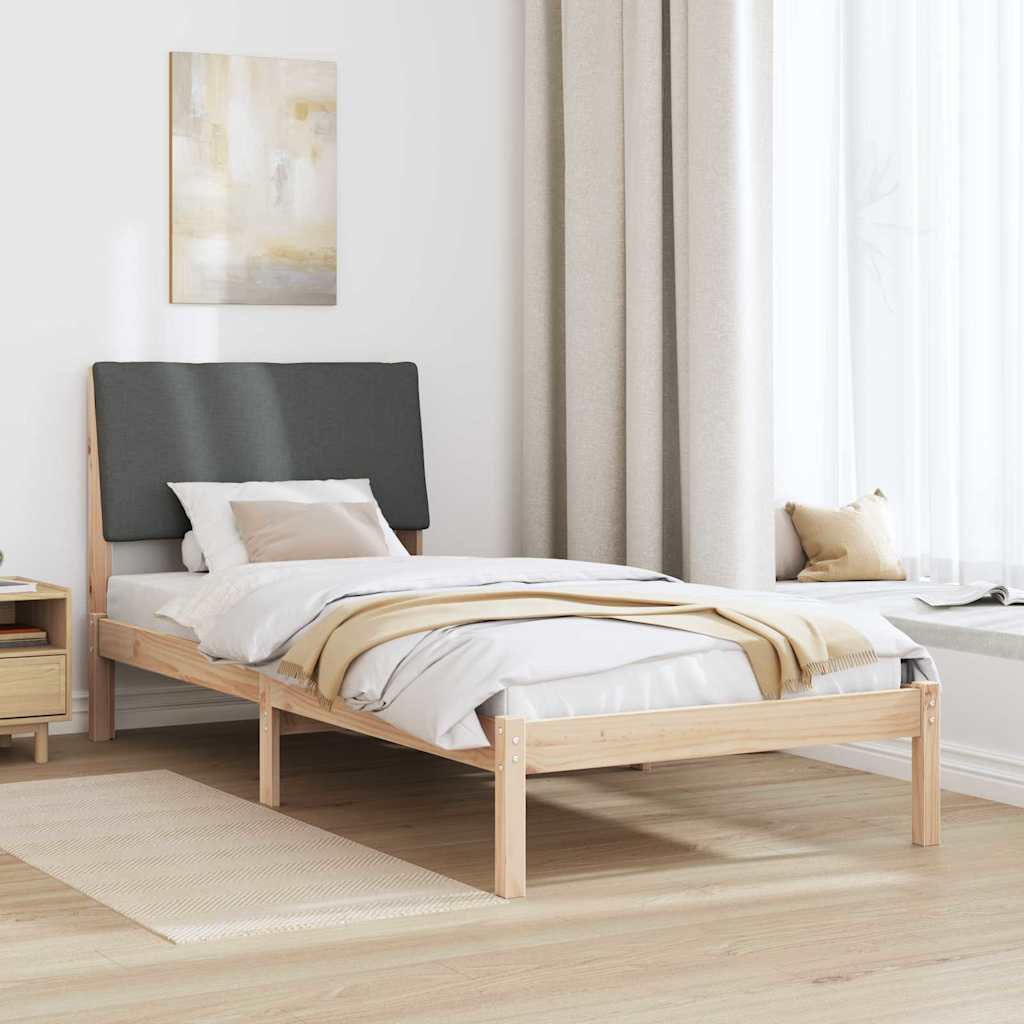 Sengestel brun og mørkegrå 100 x 200 cm Massivt fyrretræ