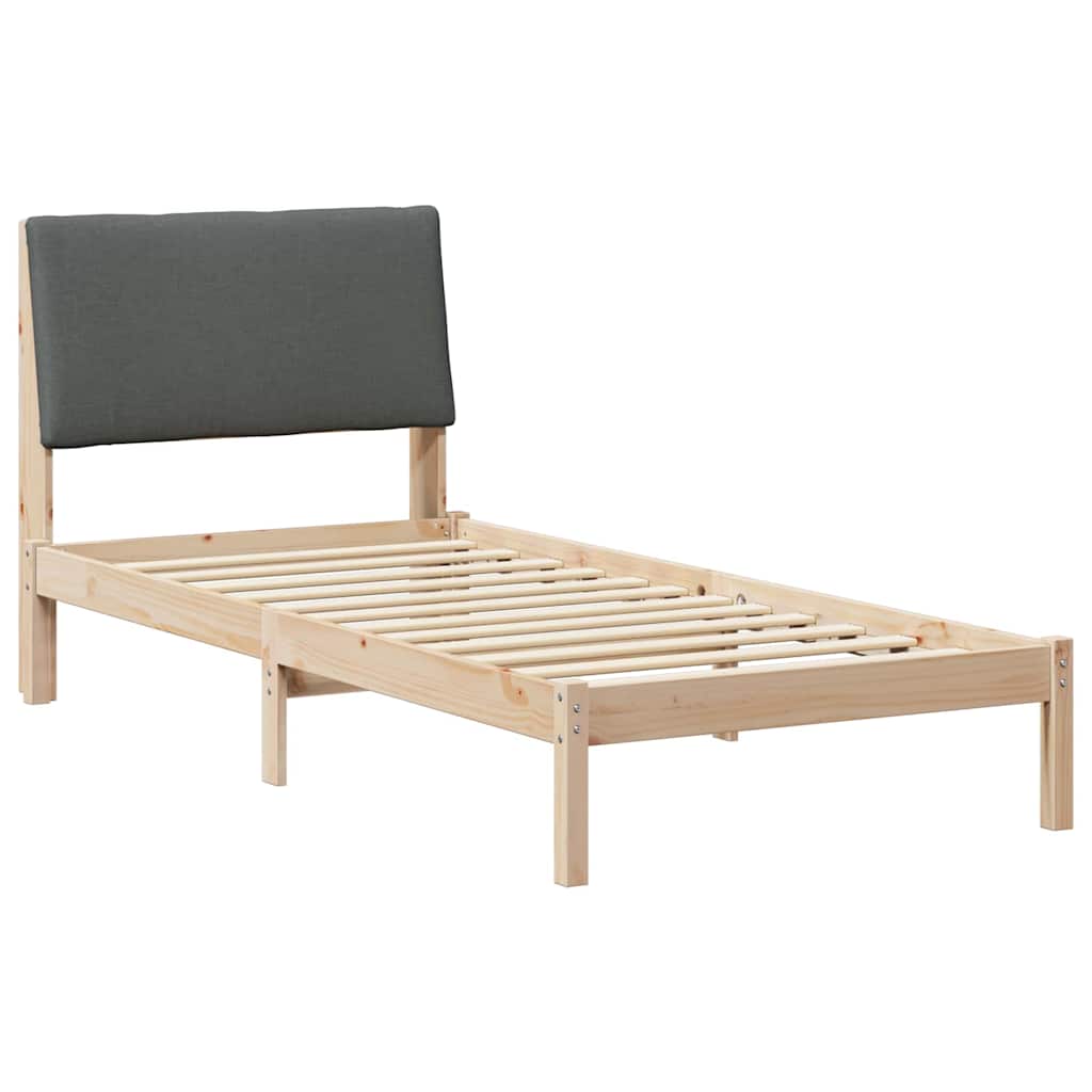 Sengestel brun og mørkegrå 100 x 200 cm Massivt fyrretræ