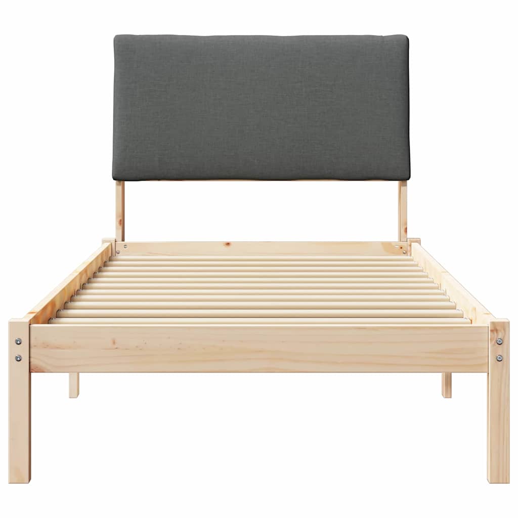 Sengestel brun og mørkegrå 100 x 200 cm Massivt fyrretræ