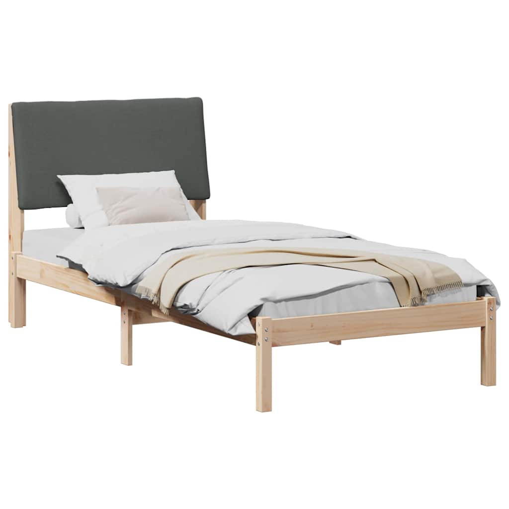 Sengestel brun og mørkegrå 100 x 200 cm Massivt fyrretræ