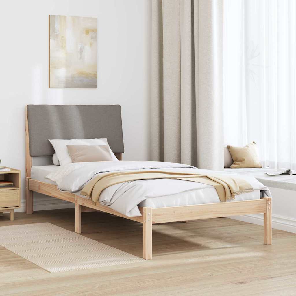 Sengestel Brun og taupe 100 x 200 cm Massivt fyrretræ