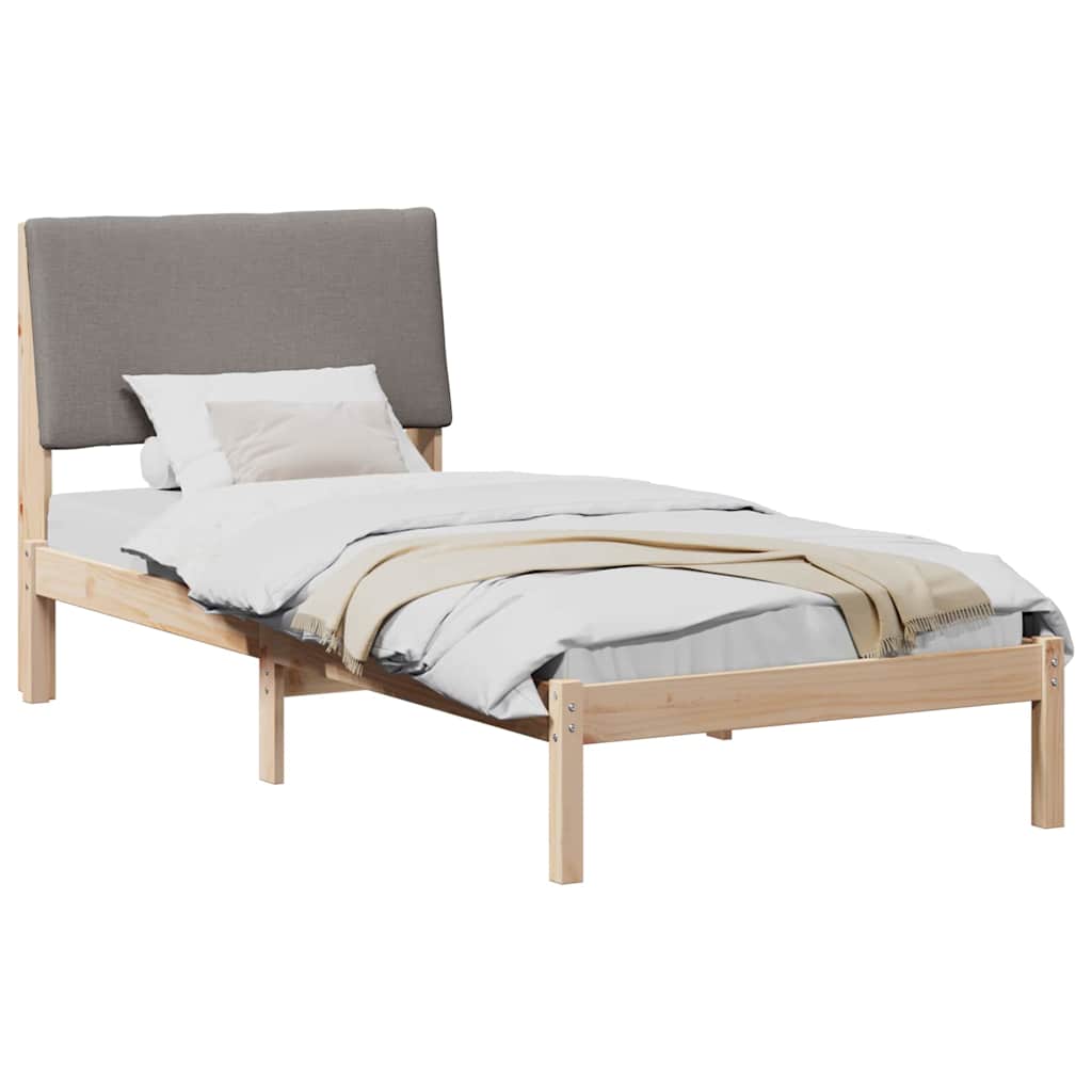 Sengestel Brun og taupe 100 x 200 cm Massivt fyrretræ
