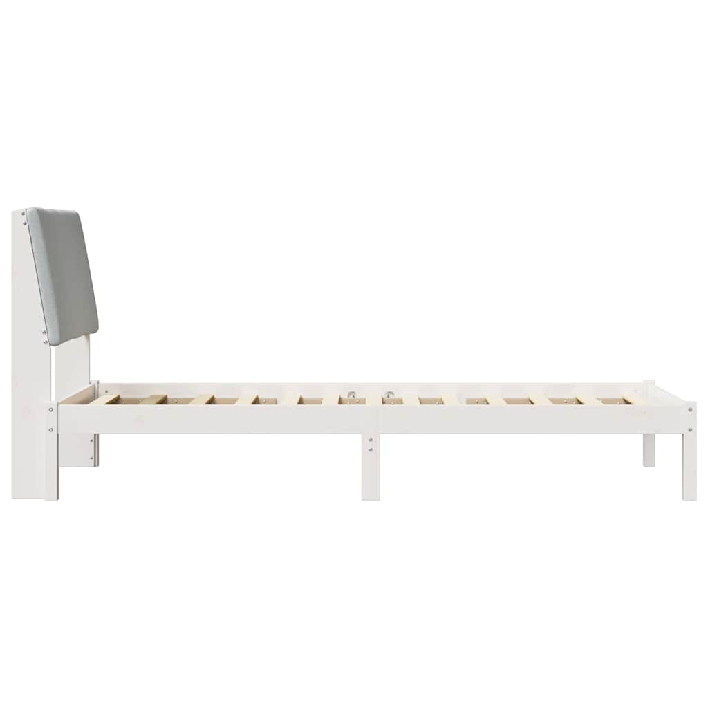Sengestel Hvid og lys grå 100 x 200 cm Massivt fyrretræ