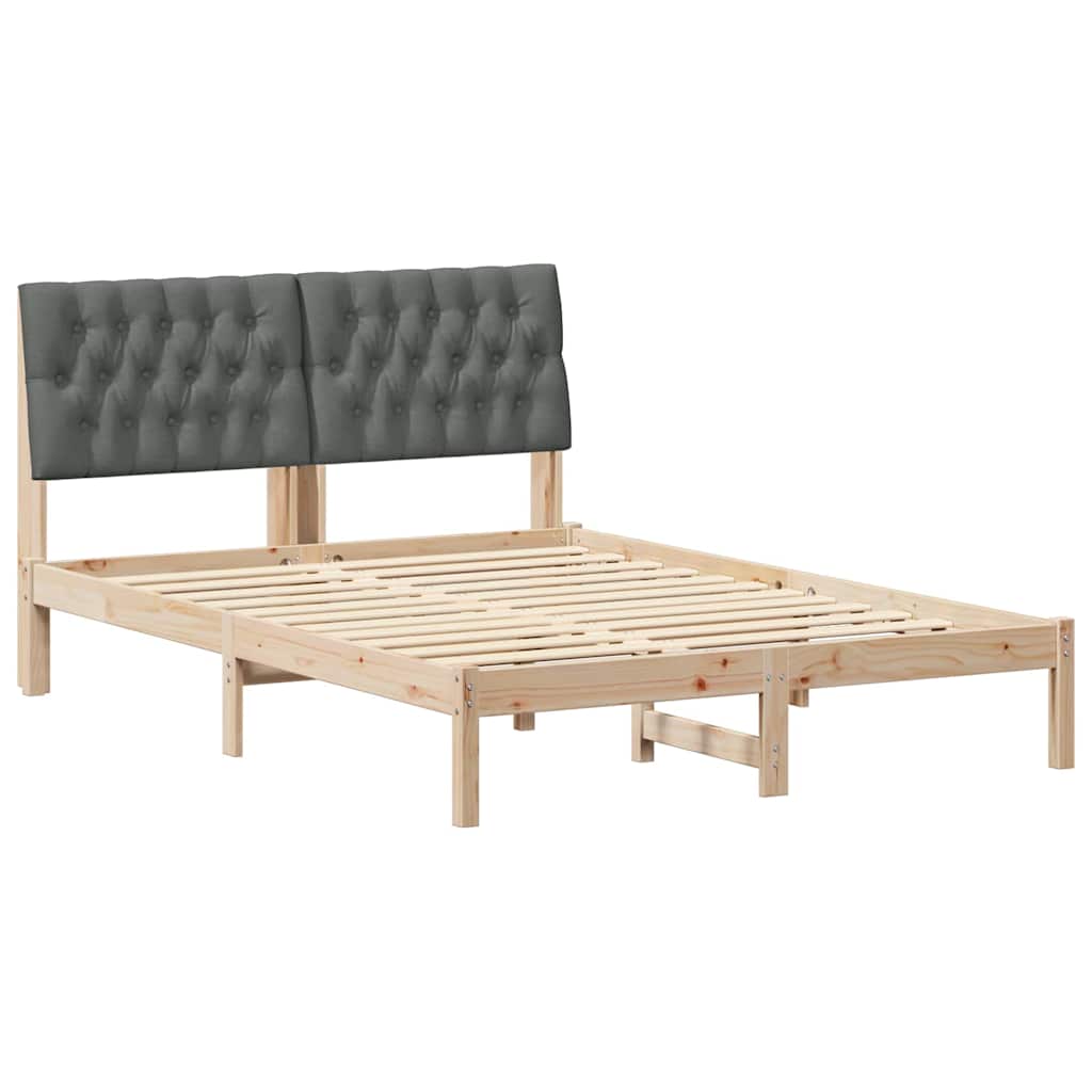 Sengestel med Polstret Hovedgavl Brun 135 x 190 cm