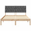 Sengestel med Polstret Hovedgavl Brun 135 x 190 cm