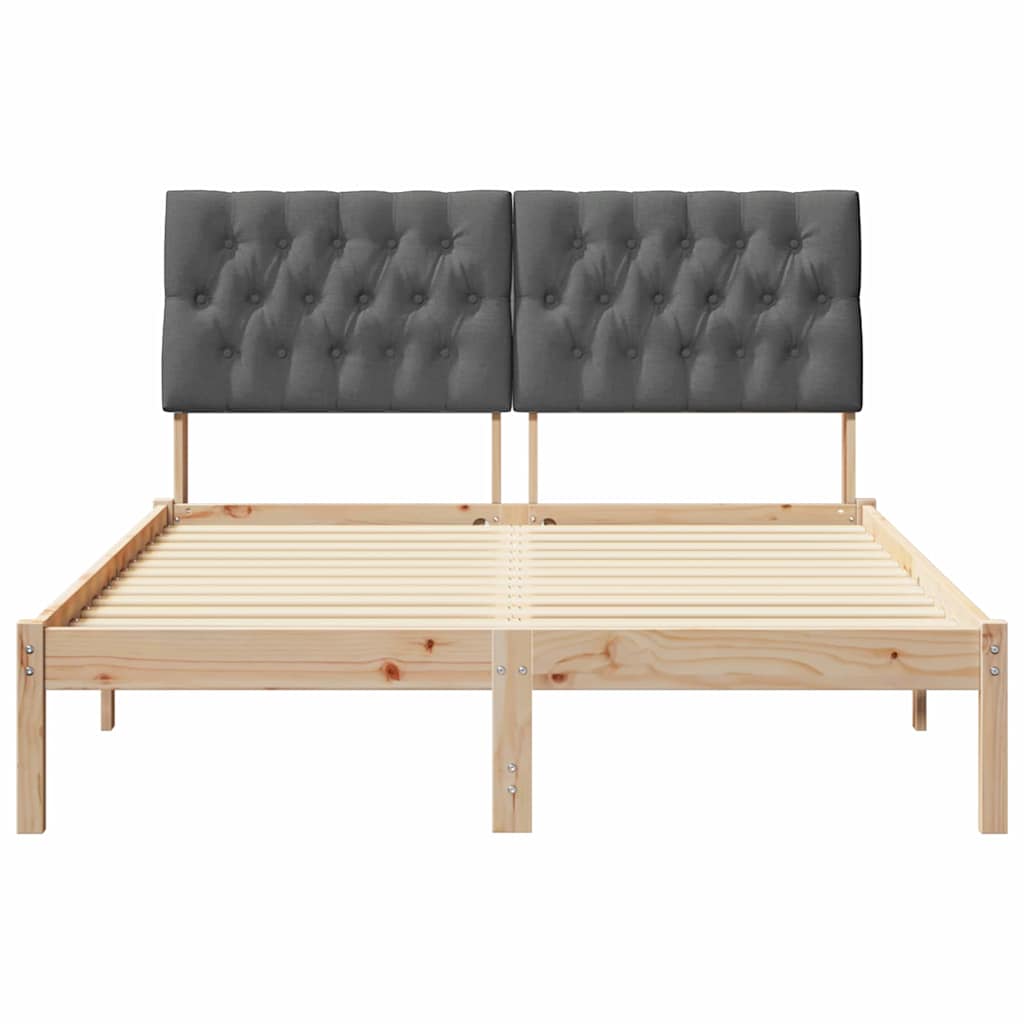 Sengestel med Polstret Hovedgavl Brun 135 x 190 cm