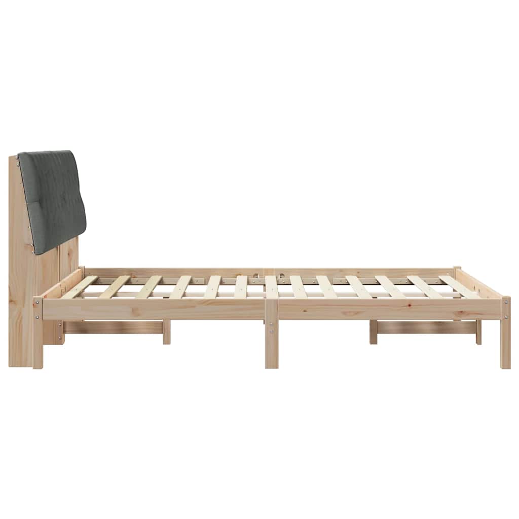 Sengestel med Polstret Hovedgavl Brun 135 x 190 cm