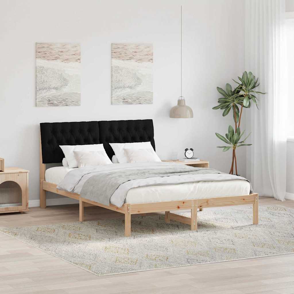 Sengestel med Polstret Hovedgavl Brun 135 x 190 cm