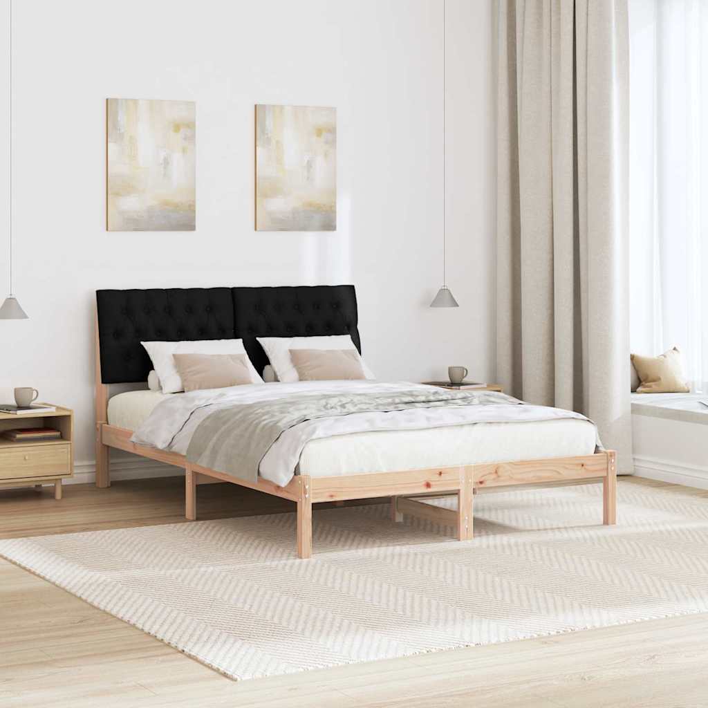 Sengestel med Polstret Hovedgavl Brun 135 x 190 cm