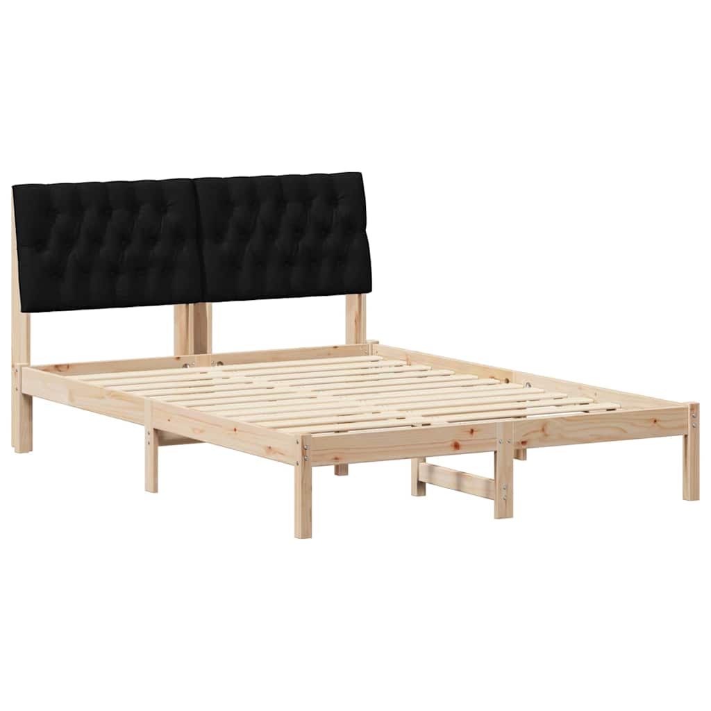 Sengestel med Polstret Hovedgavl Brun 135 x 190 cm
