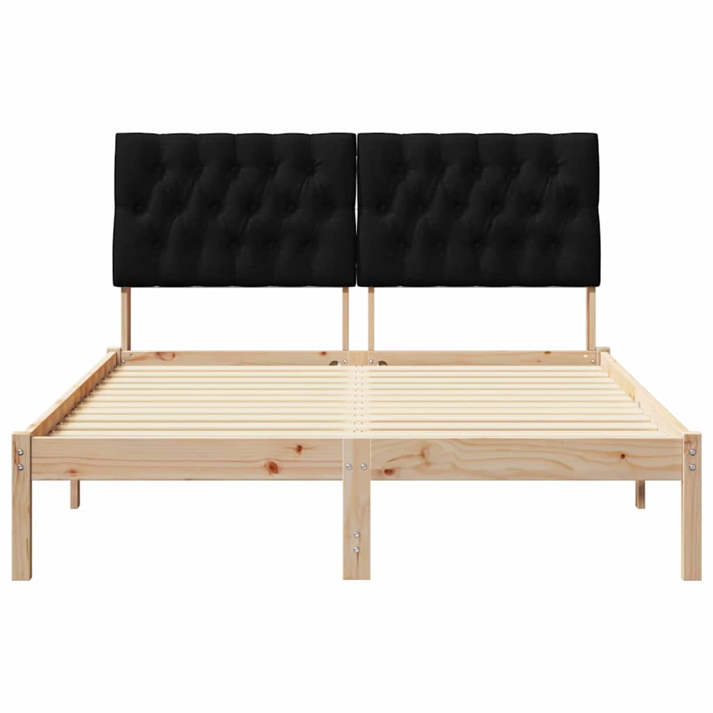 Sengestel med Polstret Hovedgavl Brun 135 x 190 cm