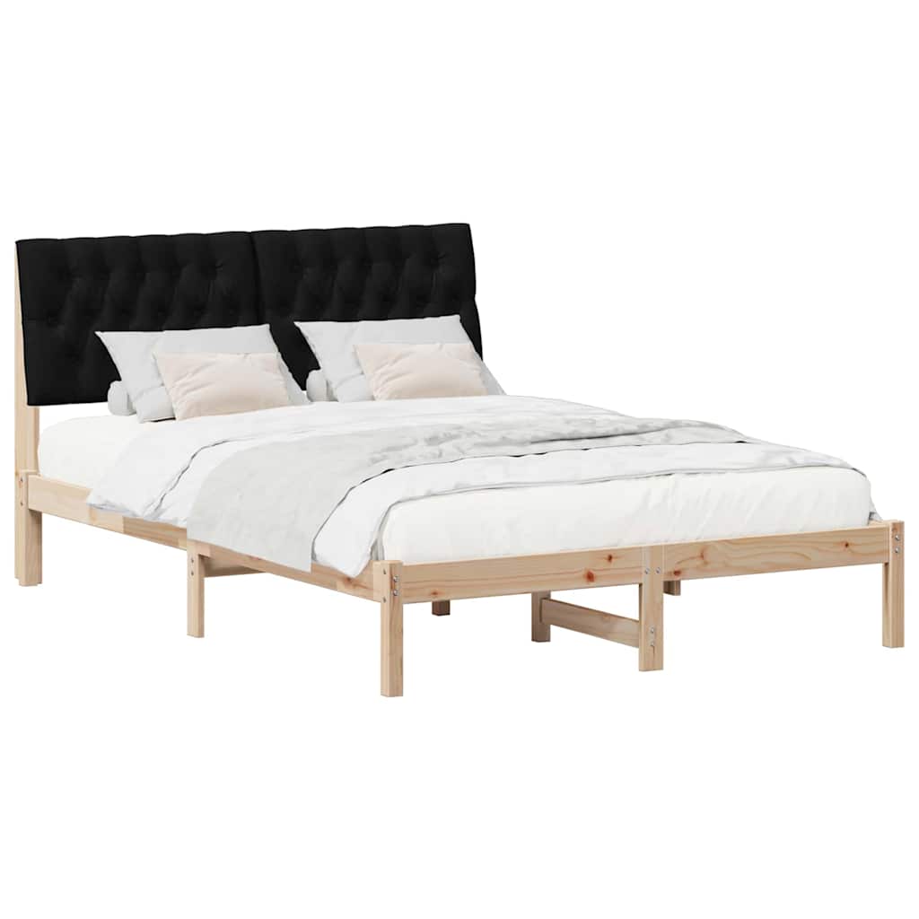 Sengestel med Polstret Hovedgavl Brun 135 x 190 cm