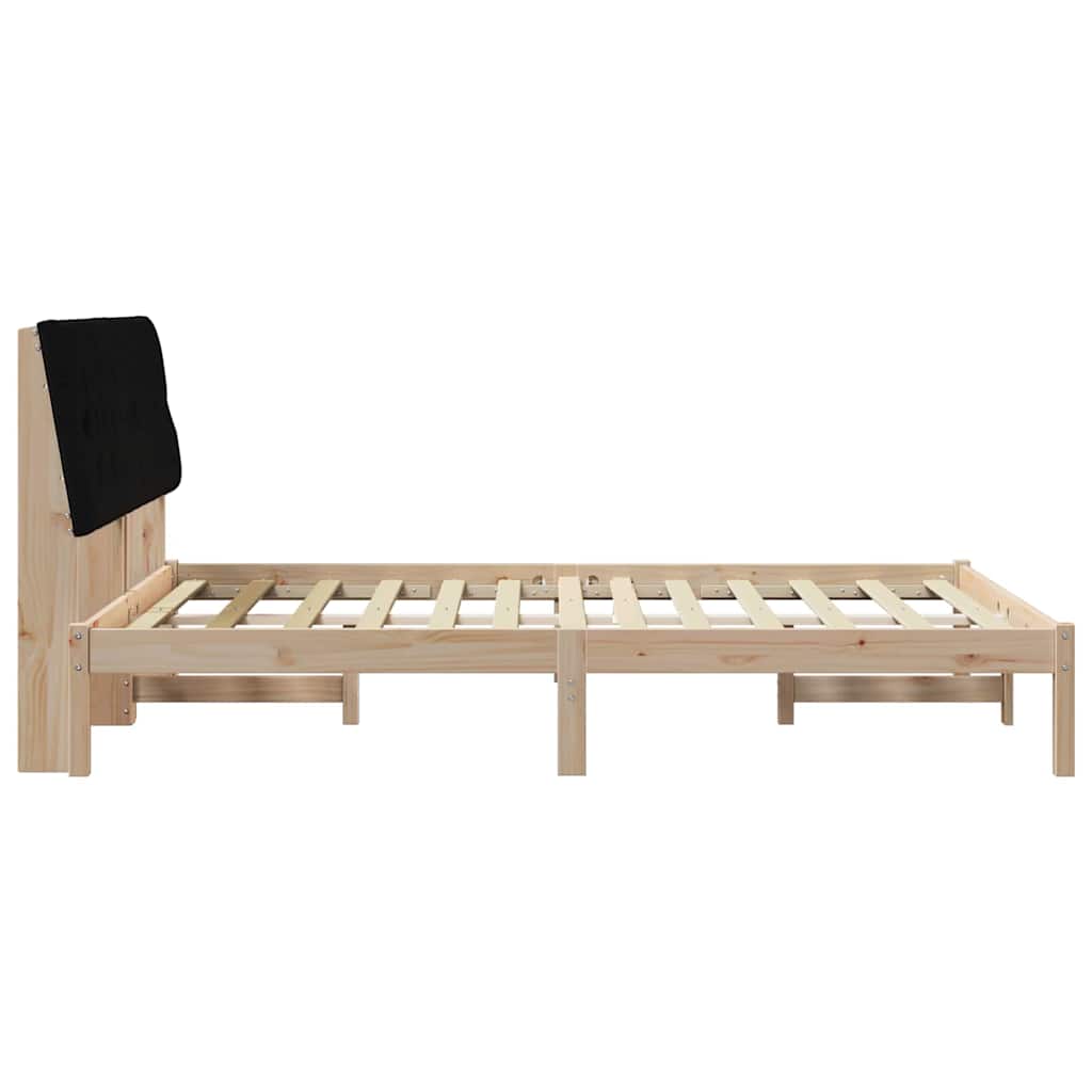 Sengestel med Polstret Hovedgavl Brun 135 x 190 cm