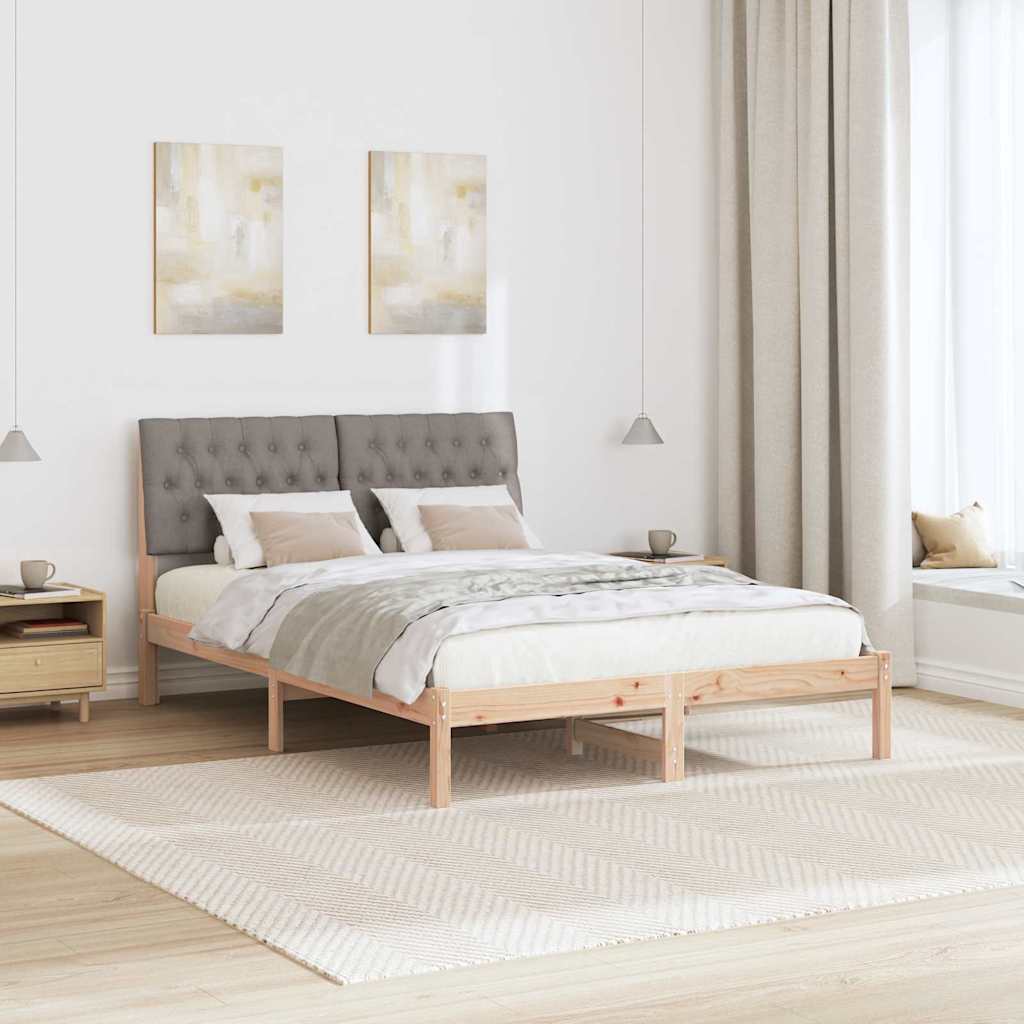 Sengestel med Polstret Hovedgavl Brun 135 x 190 cm