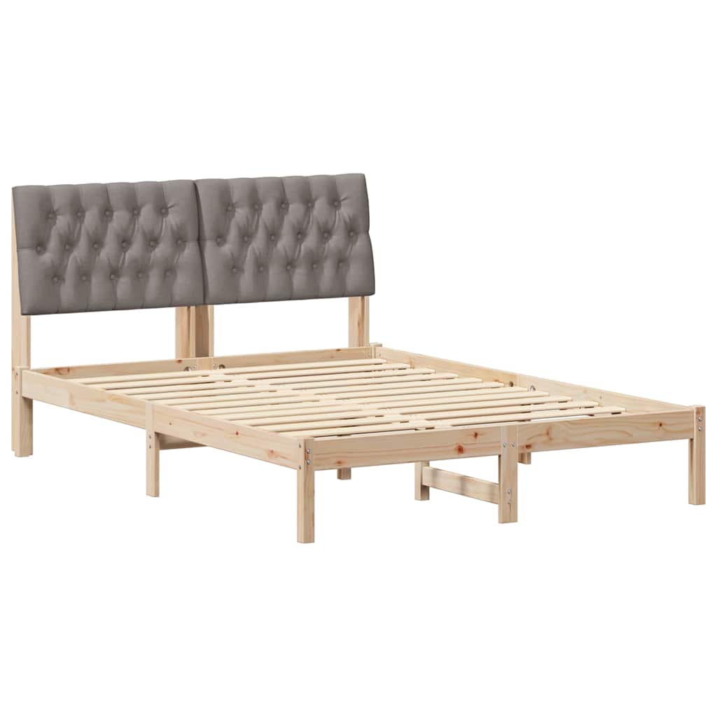 Sengestel med Polstret Hovedgavl Brun 135 x 190 cm