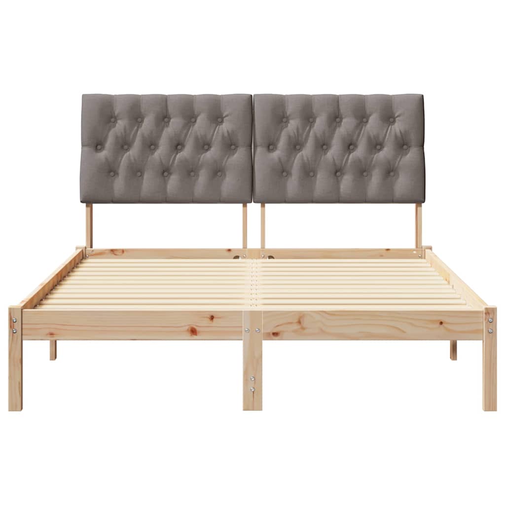 Sengestel med Polstret Hovedgavl Brun 135 x 190 cm