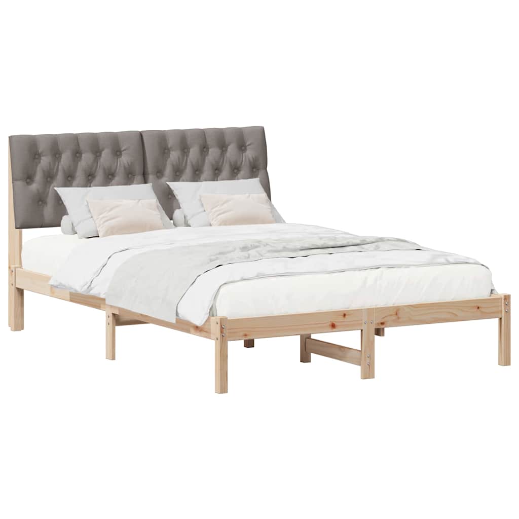 Sengestel med Polstret Hovedgavl Brun 135 x 190 cm