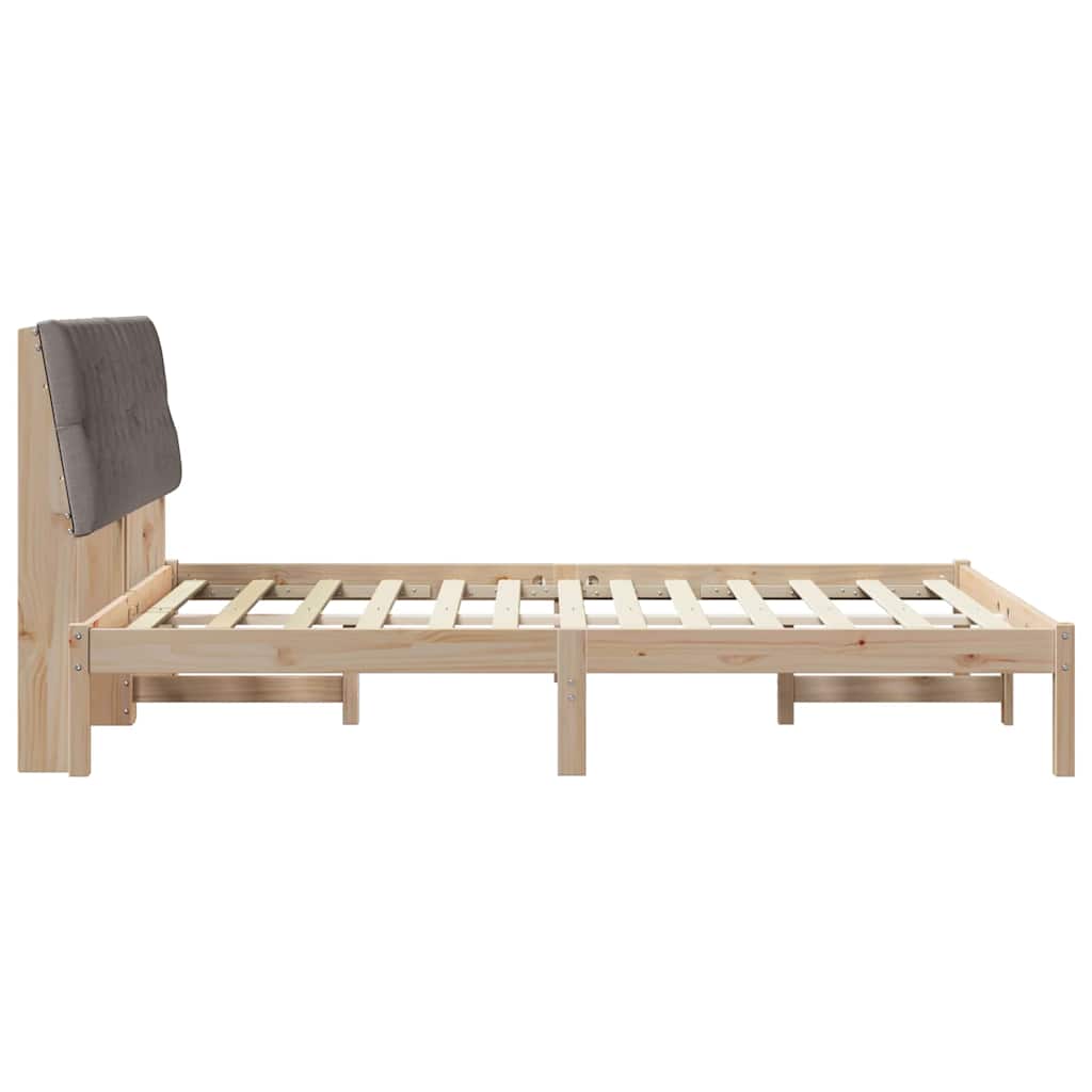 Sengestel med Polstret Hovedgavl Brun 135 x 190 cm