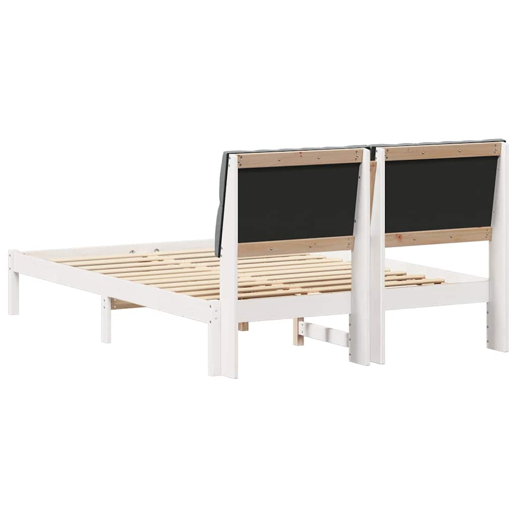 Sengestel med Polstret Hovedgavl Hvid 135 x 190 cm