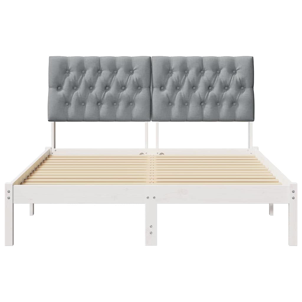 Sengestel med Polstret Hovedgavl Hvid 135 x 190 cm