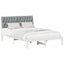 Sengestel med Polstret Hovedgavl Hvid 135 x 190 cm