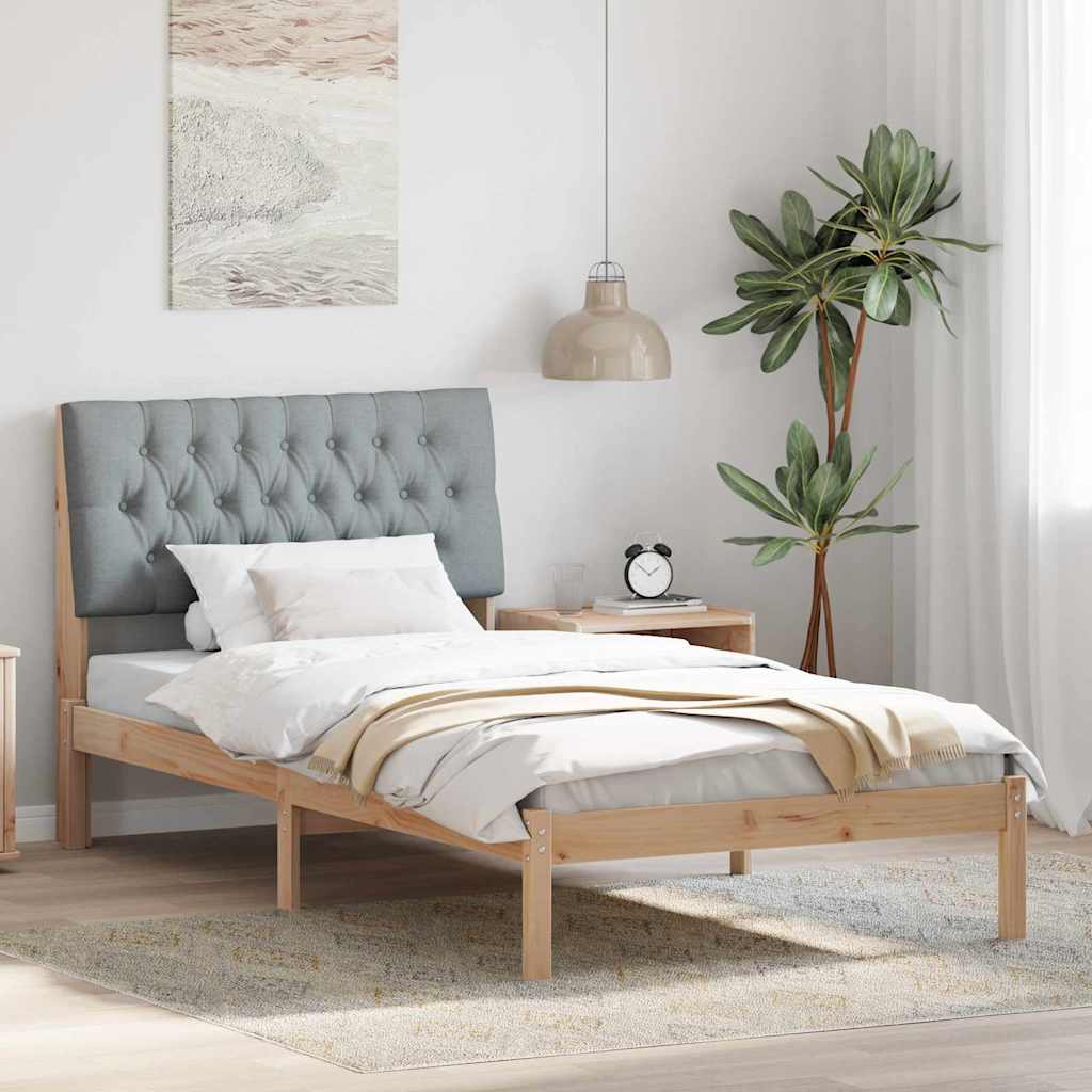 Sengestel med Polstret Hovedgavl Brun 100 x 200 cm