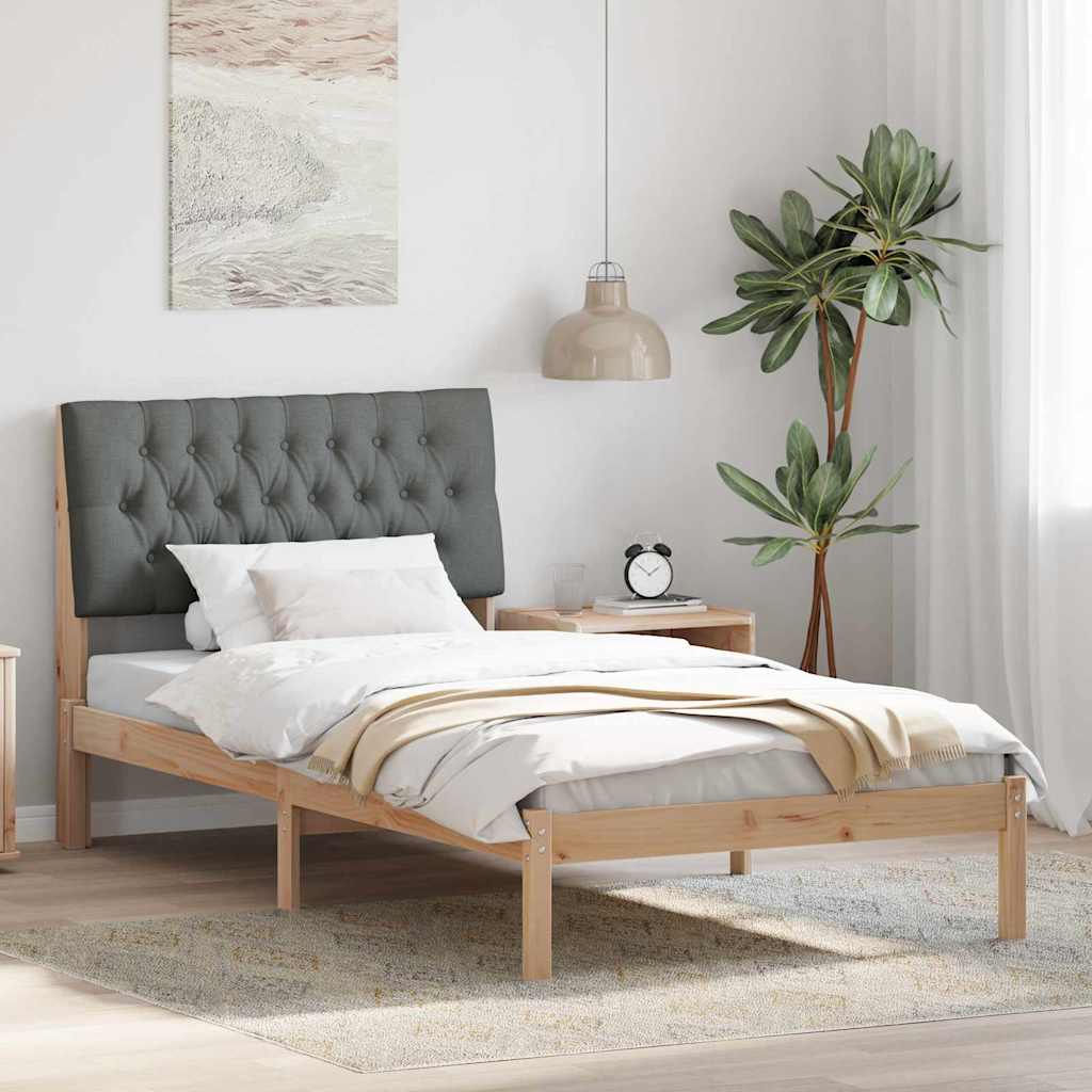 Sengestel med Polstret Hovedgavl Brun 100 x 200 cm