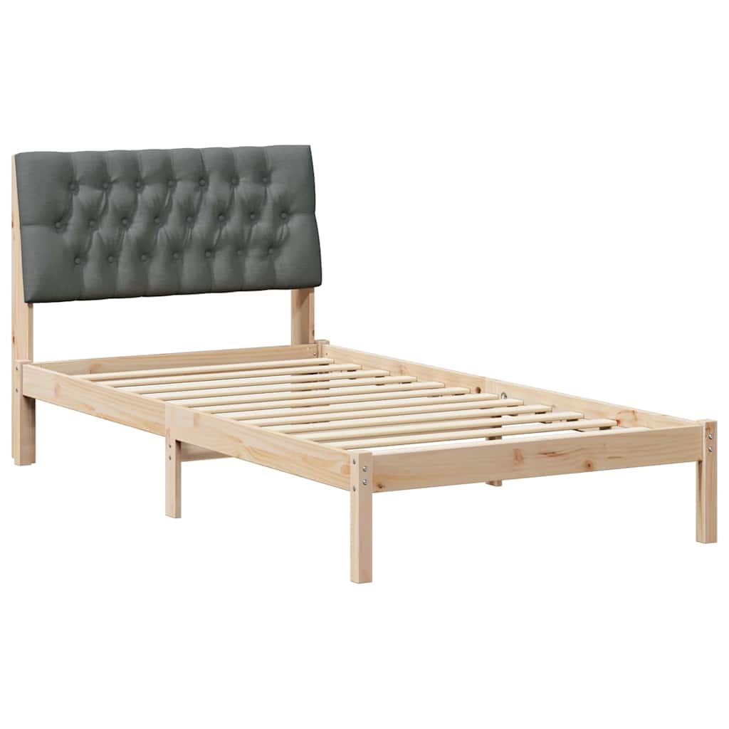 Sengestel med Polstret Hovedgavl Brun 100 x 200 cm