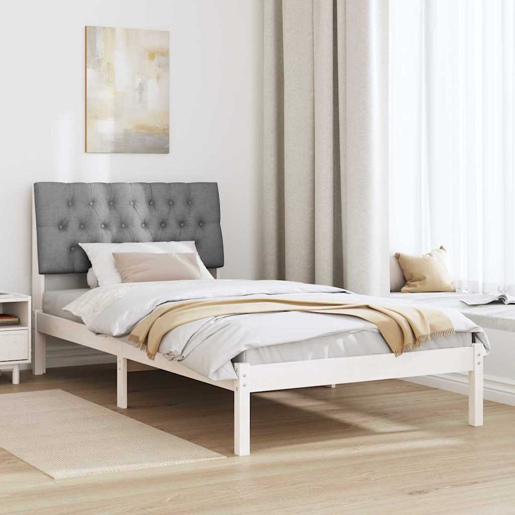 Sengestel med Polstret Hovedgavl Hvid 100 x 200 cm