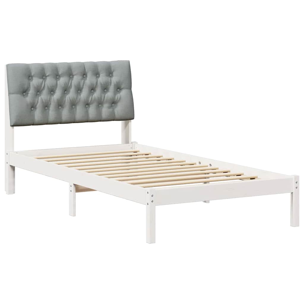 Sengestel med Polstret Hovedgavl Hvid 100 x 200 cm