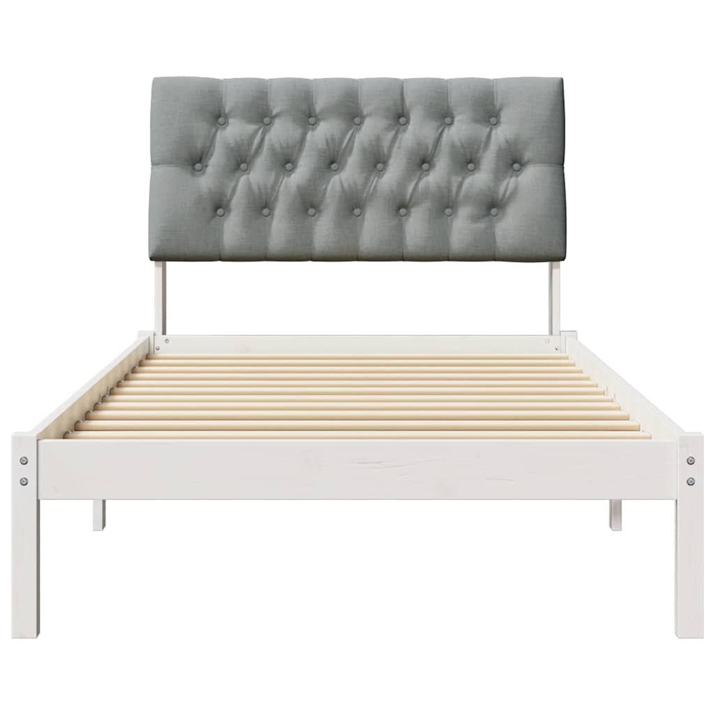 Sengestel med Polstret Hovedgavl Hvid 100 x 200 cm