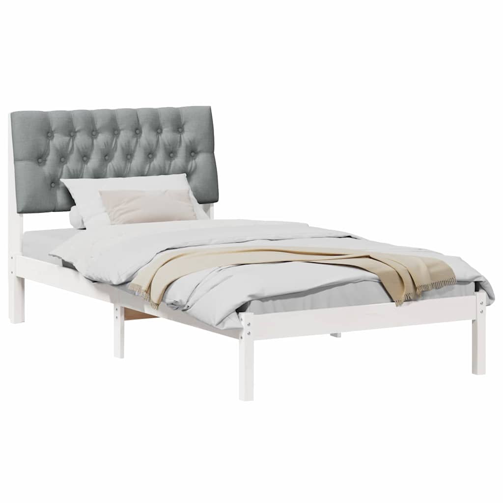 Sengestel med Polstret Hovedgavl Hvid 100 x 200 cm